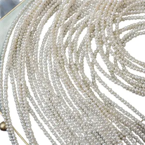 Natural freshwater pearl strands, 2.5-3mm small potato shape pearls, jewelry making DIY.
