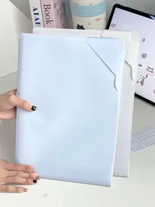 A4 kunststof documentenmap voor papier, handige Morandi kleur studenten opbergtas.
