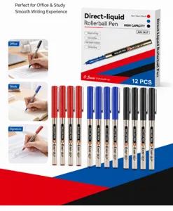 Στυλό Roller Υγρού Μελανιού 0.5mm Σετ 12 Γρήγορο Στέγνωμα Ομαλή Γραφή Γραφείο Σχολείο