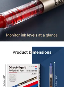 Στυλό roller υγρής μελάνης 0,5mm με μεγάλη δεξαμενή για ομαλή και άνετη γραφή.