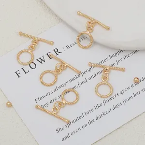 Cierres de barra y anilla OT chapados en oro conectores para pulsera collar joyería hecha a mano.