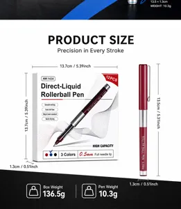 Bolígrafo de tinta líquida directa 0.5mm punta de aguja escritura suave de secado rápido