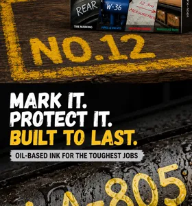 Industrial oil-based paint marker pen for metal, rubber, and steel. Waterproof, fast-drying.