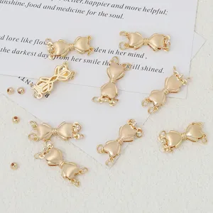 Conectores de pulsera de collar de lazo dorado para conjunto de accesorios de joyería DIY