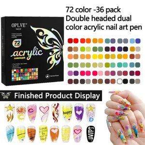 72 Farben Doppelter Kopf Acryl Marker Set DIY Nagelkunst Malerei Stifte Zubehoer