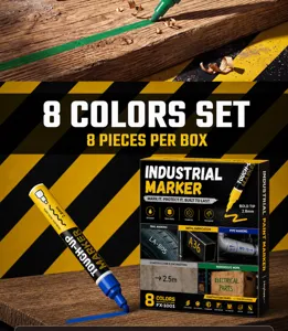 Industrial paint marker set 8 colors waterproof oil based marker pen for metal wood.
