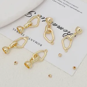 Cierres conectores de joyería DIY chapados en oro para pulseras collares detalle.