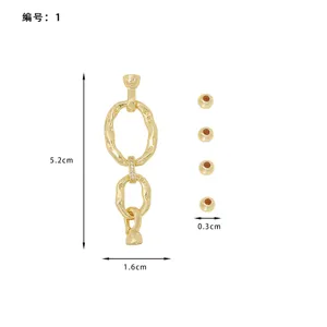 Conjunto de cierres y conectores de perlas de joyería DIY de cobre chapado en oro