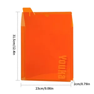 Oranger transparenter A4 Aktenordner wasserdichte Dokumententasche tragbare Mappe für Büro.