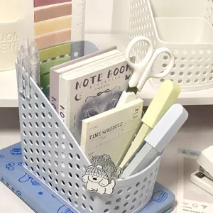 Organizer da scrivania portapenne in plastica scatola di stoccaggio per ufficio e scuola