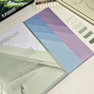 Vista dettagliata del raccoglitore A4 sfumato a più livelli, ideale per organizzare documenti.