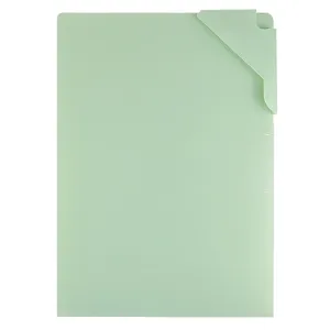 Morandi groen A4 documentmap met flap, grote capaciteit studenten papier opbergmap.