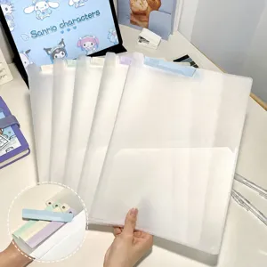 Large Rotary Document Folder Frosted Plastic Organizer Test Paper Storage Holder For Office And School