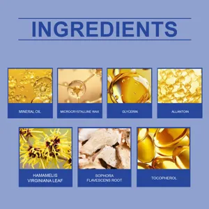 Nail care patch core ingredients detail view displaying natural nourishing extracts, oils and wax.