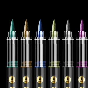 Set de marqueurs metalliques aux couleurs vives et encre fluide pour le dessin et ecole.