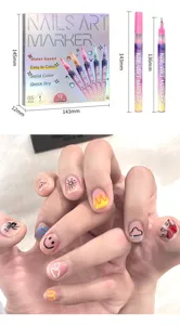 12-color nail art marker set 0.5mm waterproof quick-drying acrylic pens for DIY nail design