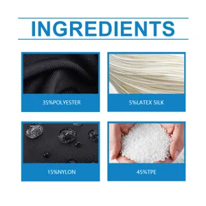Materialdetails der Fußgewölbeeinlegesohle aus Polyester, Nylon, TPE und feiner Latexseide.