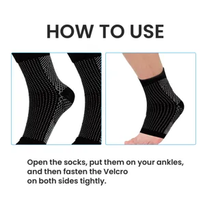 Calcetines de compresión de soporte de tobillo para deportes, diseño transpirable y elástico.