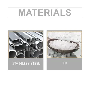 Stainless steel and PP plastic material detail graphic for foot care tool, clean and durable display.