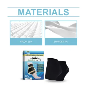 Komfortable Nylon Spandex Fersenpflege Socken Detailansicht mit weichem dehnbarem Material.