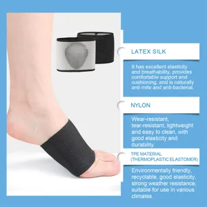 Detailansicht der Fußgewölbeunterstützung mit Latexseide, Nylon und TPE-Materialien.