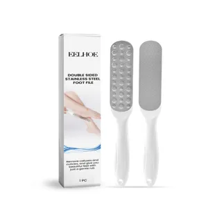 Double sided stainless steel foot file for removing calluses and dead skin easily. Main view.