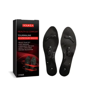 Houkea Turmalin Magnet Akupressur Einlegesohlen Set mit atmungsaktivem Fußmassage Design.