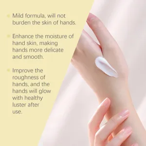 Hand cream texture detail showing smooth white moisturizing lotion applied on the skin.