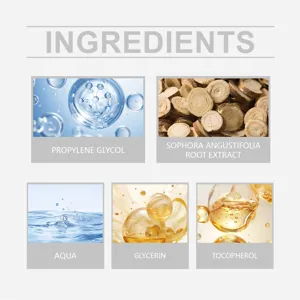 Nail care liquid ingredient detail graphic showing active formula components for healthy nails.