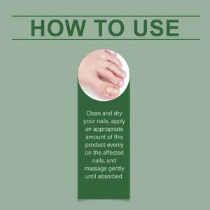 Nail care product instruction detail showing step by step guide for cleaning and applying.