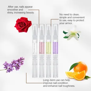 OceAura nourishing nail oil pen set with brush, plant extract cuticle revitalizer care.