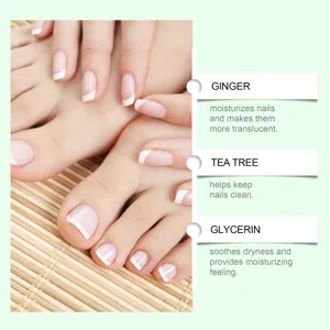 Detailed close-up view of well-groomed French manicure toes resting on a natural bamboo mat.