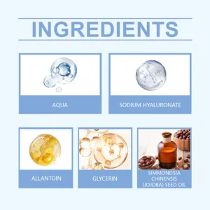 OceAura ενυδατικό σπρέι ελαίου jojoba βιολογικό γραφικό λεπτομέρειας με συστατικά.