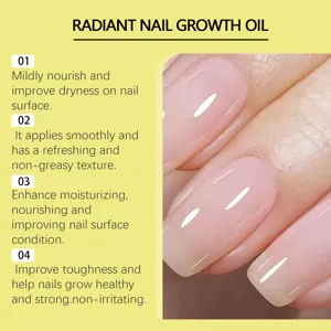Detail view of nail growth oil, moisturizing nourishing nail care, cuticle softening and repair.