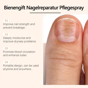 Spray réparateur d'ongles au venin d'abeille, soin portable pour renforcer et hydrater.