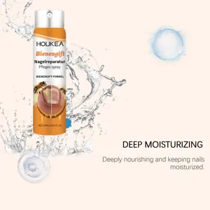 Spray réparateur d'ongles HOUKEA détail, formule hydratante en profondeur pour des ongles sains.