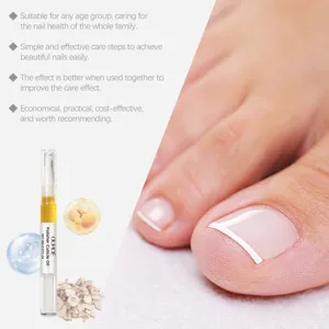 Detailed close-up shot of the cuticle oil pen showing effective nail care and hydration use.