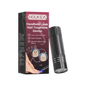 Handheld laser nail treatment device for home use, gentle care and daily nail cleaning tool.