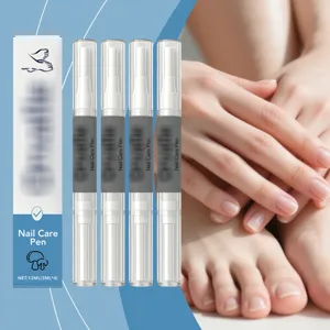 Detail showcase of nail care pen set, 4pcs nourishing liquid pens for daily nail care.