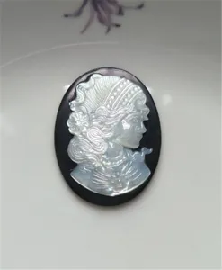 Natural mother of pearl cameo pendant classic lady relief shell jewelry DIY accessory charm