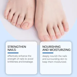 Nail care liquid to strengthen and moisturize toenails for healthy and beautiful feet.