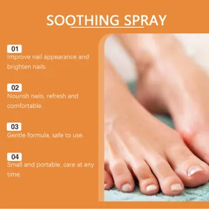 Spray apaisant pour soin des ongles améliorant l'apparence, formule nourrissante et portable.