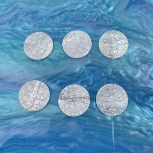 Natural white mother-of-pearl round cross pendant detail, delicate engraved charm.