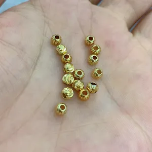 4mm 18k gold plated copper twisted spacer beads for DIY jewelry making bracelets 100pcs
