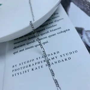 Zilveren Figaro ketting ketting accessoire, klassiek metalen schakelontwerp voor DIY sieraden.