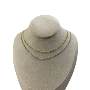 Gouden en zilveren gourmetketting kettingen, dubbellaagse DIY sieraden accessoires.