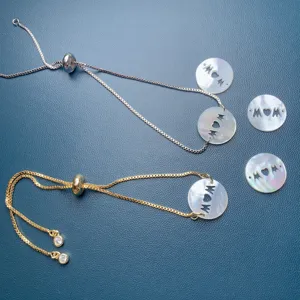 Madreperla MOM ritaglio ciondolo bracciale oro argento regolabile gioielli DIY pezzo