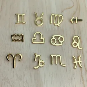 Χαλκός Επιχρυσωμένος 12 Zodiaka Simadia Mikra Kremasta Charm Gia Exoplismo Dimiourgias Kosimaton DIY