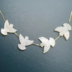 Cuentas sueltas de madreperla blanca paloma colgante de concha para accesorios de joyería DIY.
