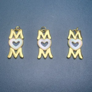 MOM heart letter pendant for women DIY jewelry accessories fashion gift mothers day gold